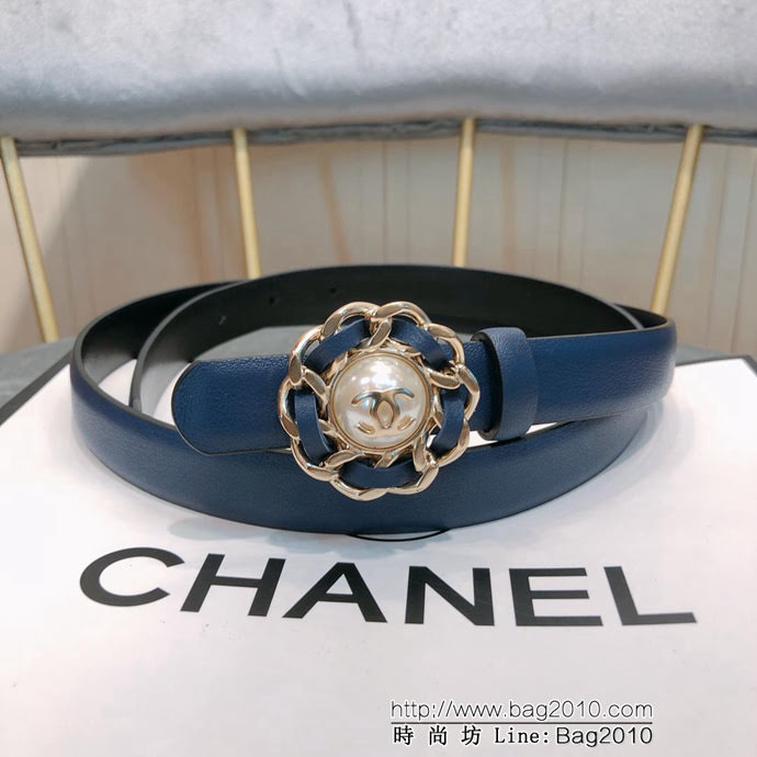 CHANEL香奈兒 18新款 20MM精品 進口光滑優雅牛皮小妖帶 CC穿皮鏈條經典銅扣  xfp1046